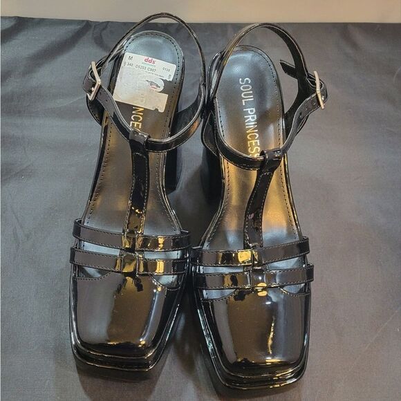 BRAND NEW SOUL PRINCESS PLAIN PLATFORM ANKLE CURVE WIDE HIGH HEEL   SAND…S2 - Picture 3 of 16